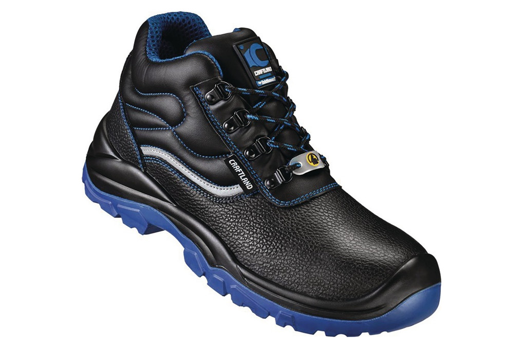 Sicherheitsstiefel ANKLAM Gr.44 W.10,5 schwarz blau S3 FO SR ESD EN20345 Sicherheitsstiefel ANKLAM Gr.44 W.10,5 schwarz blau S3 FO SR ESD EN20345