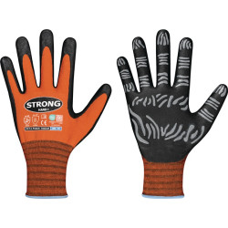 Handschuhe TIGER TOUCH Gr.9 orange schwarz 92% PA 8% Elastan,Nitrilschaum