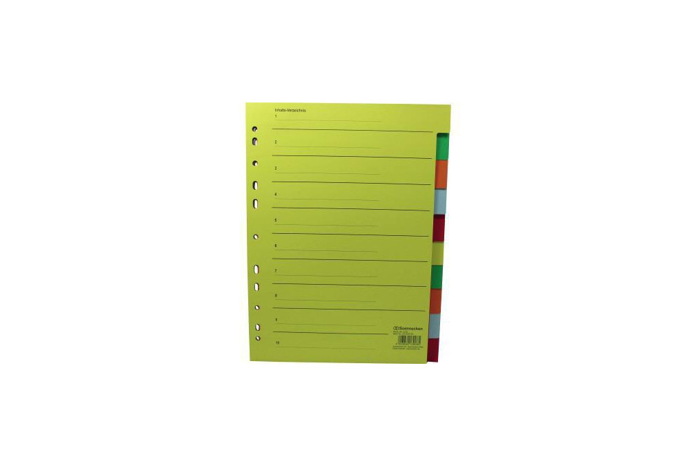 Soennecken Register 1526 blanko 22,5x29,7cm volle Höhe RC farbig Soennecken Register 1526 blanko 22,5x29,7cm volle Höhe RC farbig