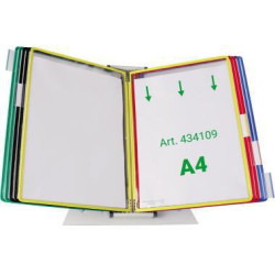 DJOIS Tischständer A4 Metall gr mit 10 Sichttafeln A4 sortiert