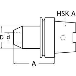 Flächenspannfutter DIN 69893A Weldon Spann D.6mm HSK A63 A. L.100mm TECWERK