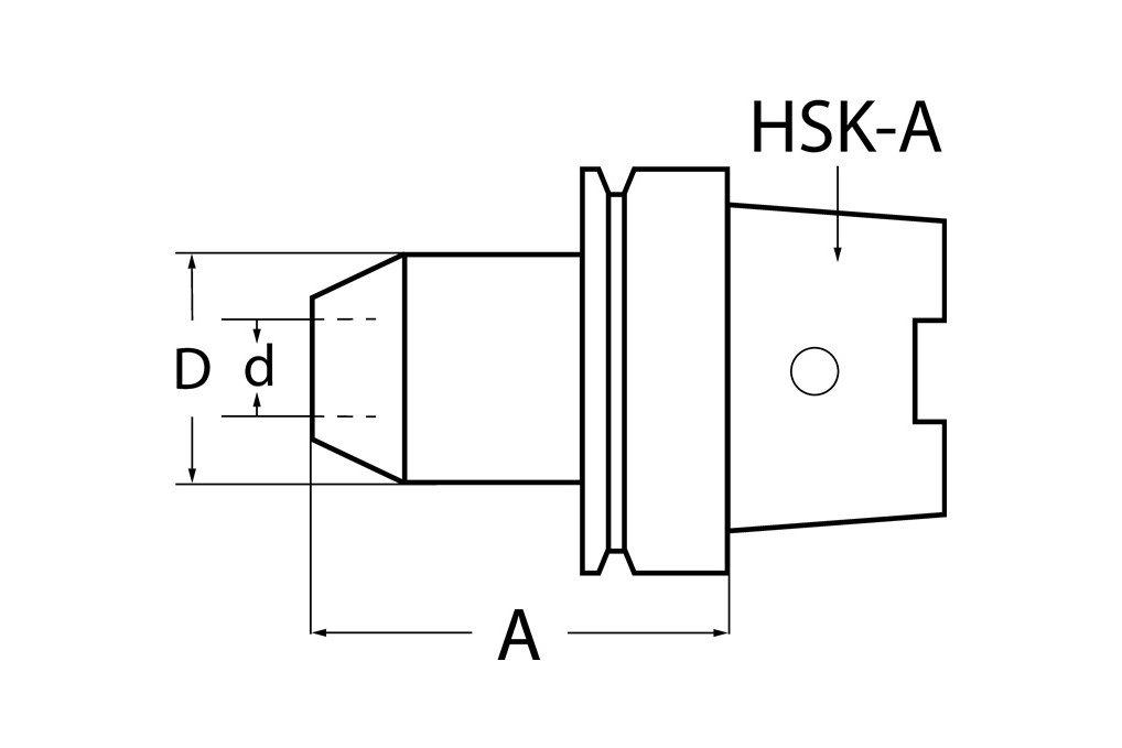 Flächenspannfutter DIN 69893A Weldon Spann D.6mm HSK A63 A. L.100mm TECWERK