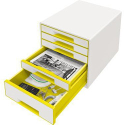 Leitz Schubladenbox WOW CUBE 52142016 5Schubfächer weiß gelb Leitz Schubladenbox WOW CUBE 52142016 5Schubfächer weiß gelb