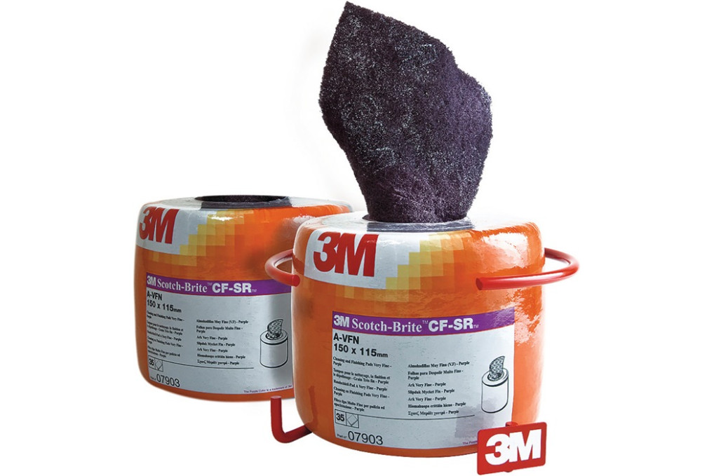 Handpad Scotch Brite™ CF SR L115xB150mm very fine 400 violett 3M Handpad Scotch Brite™ CF SR L115xB150mm very fine 400 violett 3M