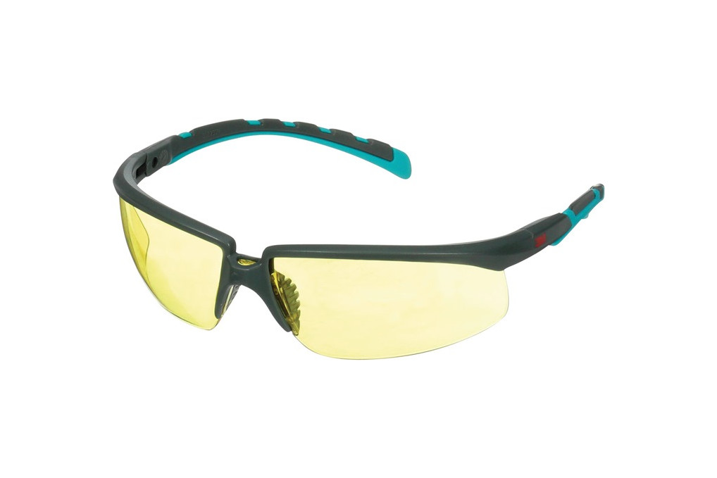 Schutzbrille S2003SGAF BGR EU EN 166 EN170 EN 172 Bügel grau türkis,Scheibe gelb
