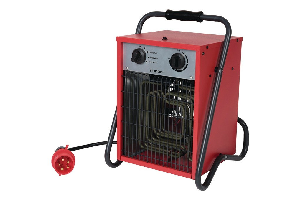 Elektroheizer 190 m³ h 0 2500 5000 W 16 A EUROM