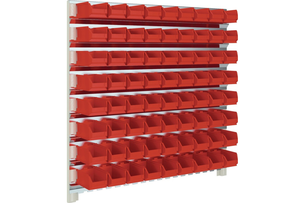 Sichtlagerkastenset H1000xB1010xT180mm STA verz.m.Sichtlagerk.72xMK5 rot Sichtlagerkastenset H1000xB1010xT180mm STA verz.m.Sichtlagerk.72xMK5 rot