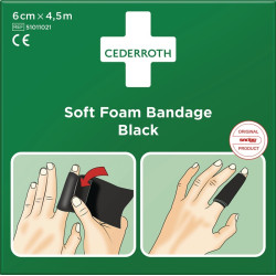 Soft Foam Bandage selbsthaftend elastisch,schwarz Rl.6cmx4,5m CEDERROTH Soft Foam Bandage selbsthaftend elastisch,schwarz Rl.6cmx4,5m CEDERROTH