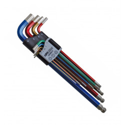 Kugelkopf-Sechskant-Stiftschlüsselsatz, 9-tlg., 1,5 bis 10 mm, mit Magnet