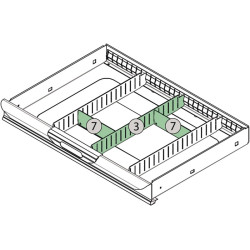 Schubladenunterteilungsmaterial 3 tlg.Erweiterungsset 3 TECWERK