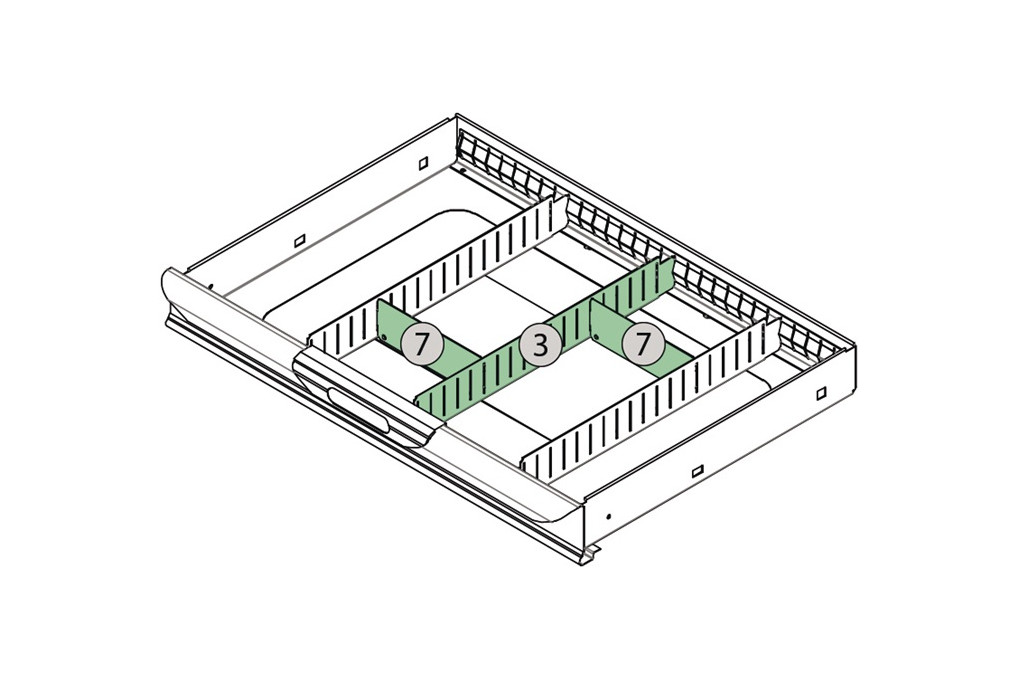 Schubladenunterteilungsmaterial 3 tlg.Erweiterungsset 3 TECWERK Schubladenunterteilungsmaterial 3 tlg.Erweiterungsset 3 TECWERK