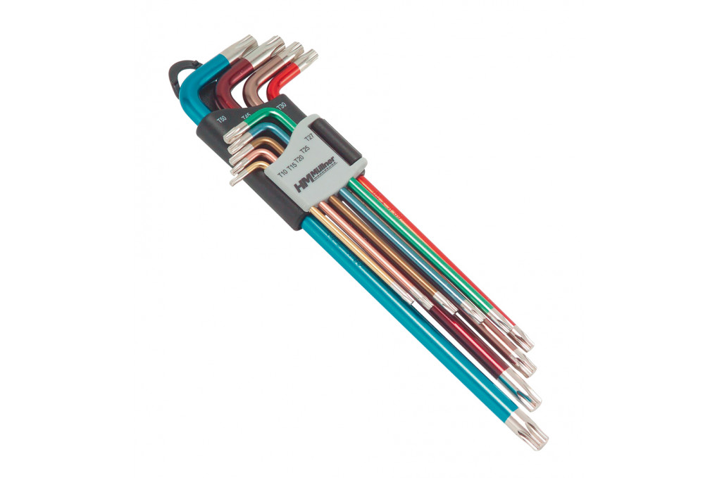 TX-Stiftschlüsselsatz, 9-tlg., TX10 bis TX50, ohne Bohrung TX-Stiftschlüsselsatz, 9-tlg., TX10 bis TX50, ohne Bohrung