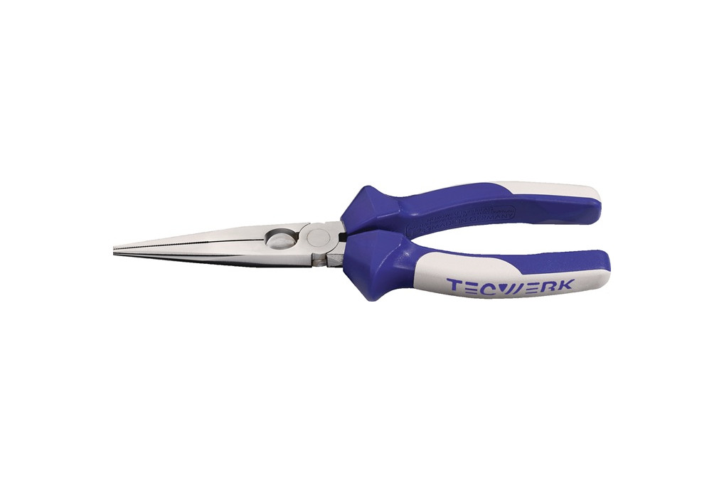 Flachrundzange L.200mm pol.ger.Mehrkomp. Hüllen TECWERK Flachrundzange L.200mm pol.ger.Mehrkomp. Hüllen TECWERK