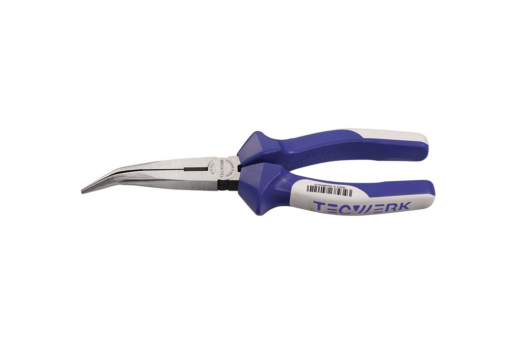 Flachrundzange L.200mm pol.40Grad gew.Mehrkomp. Hüllen TECWERK