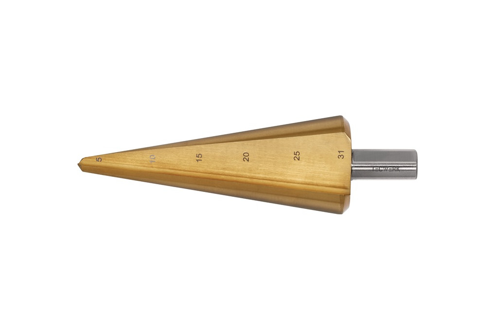 Blechschälbohrer Bohrber.5 31mm HSS TiN Gesamt L.103mm Z.2 TECWERK