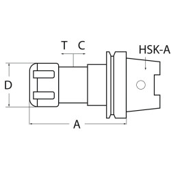 Gewindeschneidfutter Synchron DIN 69893A M3 M12 HSK A63 A. L.93mm TECWERK