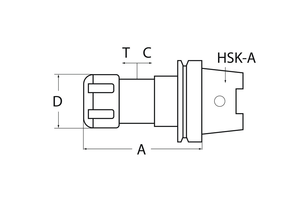 Gewindeschneidfutter Synchron DIN 69893A M3 M12 HSK A63 A. L.93mm TECWERK
