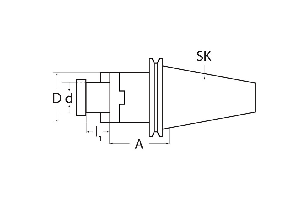 Kombiaufsteckfräsdorn DIN 69871AD B Spann D.16mm SK40 A. L.55mm TECWERK Kombiaufsteckfräsdorn DIN 69871AD B Spann D.16mm SK40 A. L.55mm TECWERK