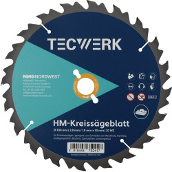 Tischkreissägeblatt AD 350mm Z.24 WZ Schnitt B.3,2mm TECWERK