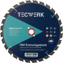 Tischkreissägeblatt AD 500mm Z.36 HB Schnitt B.3,8mm TECWERK
