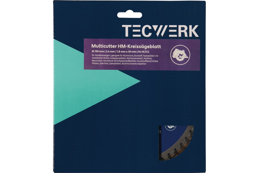Handkreissägeblatt AD 160mm Z.42 HLTCG Schnitt B.2,4mm TECWERK