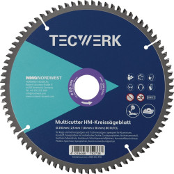 Tisch  Kappkreissägeblatt AD 300mm Z.96 HLTCG Schnitt B.3,2mm TECWERK