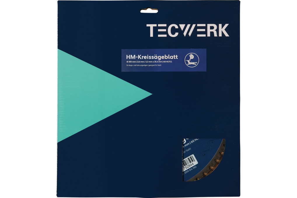 Handkreissägeblatt AD 305mm Z.60 HLTCG Schnitt B.2.6mm TECWERK Handkreissägeblatt AD 305mm Z.60 HLTCG Schnitt B.2.6mm TECWERK