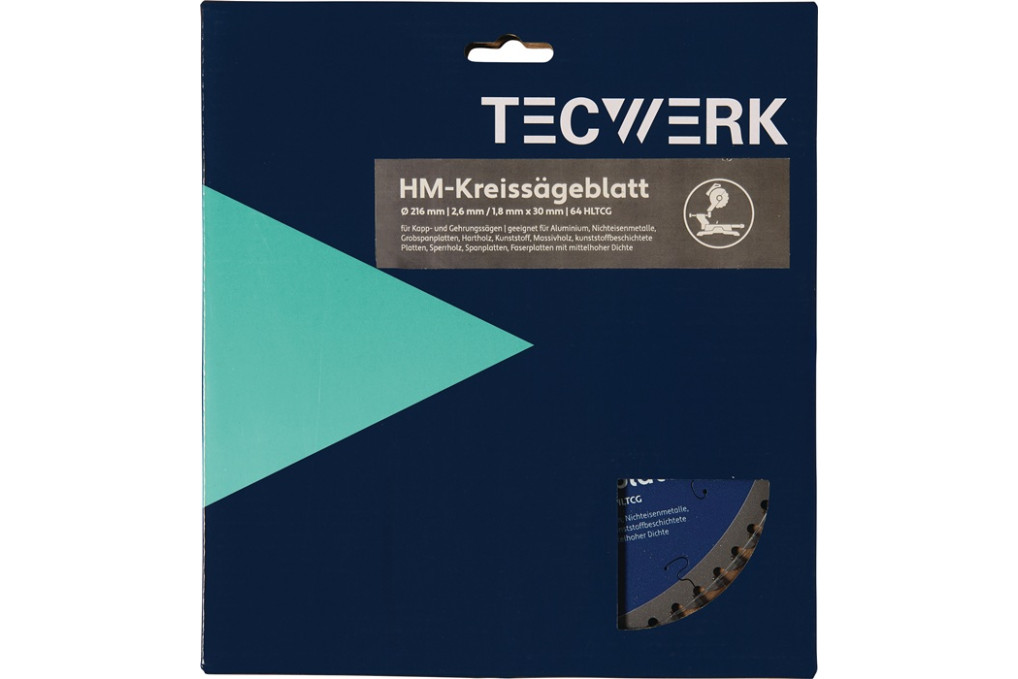 Kappkreissägeblatt AD 260mm Z.80 HLTCG Schnitt B.2,8mm TECWERK