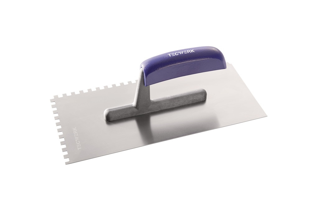 Glättekelle L.280mm B.130mm Zahn 6x6 rostfr.m.H Heft VA S.0,7mm TECWERK Glättekelle L.280mm B.130mm Zahn 6x6 rostfr.m.H Heft VA S.0,7mm TECWERK