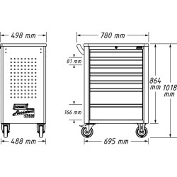 Wkz.wagen 176N 7 193 B498xT780xH1018mm 480kg 7 Schubl.HAZET
