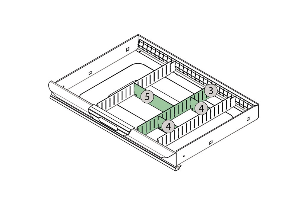 Schubladenunterteilungsmaterial 4 tlg.Erweiterungsset 1 TECWERK