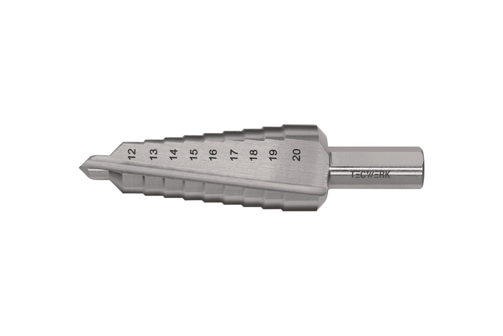 Stufenbohrer Bohrber.12 20mm HSS ger.genutet Z.2 Stufen 9 TECWERK Stufenbohrer Bohrber.12 20mm HSS ger.genutet Z.2 Stufen 9 TECWERK