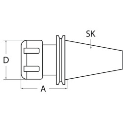 Spannzangenfutter ER DIN 69871AD Spann D.2 16mm SK40 A. L.100mm TECWERK