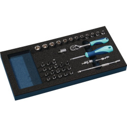 Werkzeugmodul 36 tlg.1 3 Modul Steckschlü.TECWERK