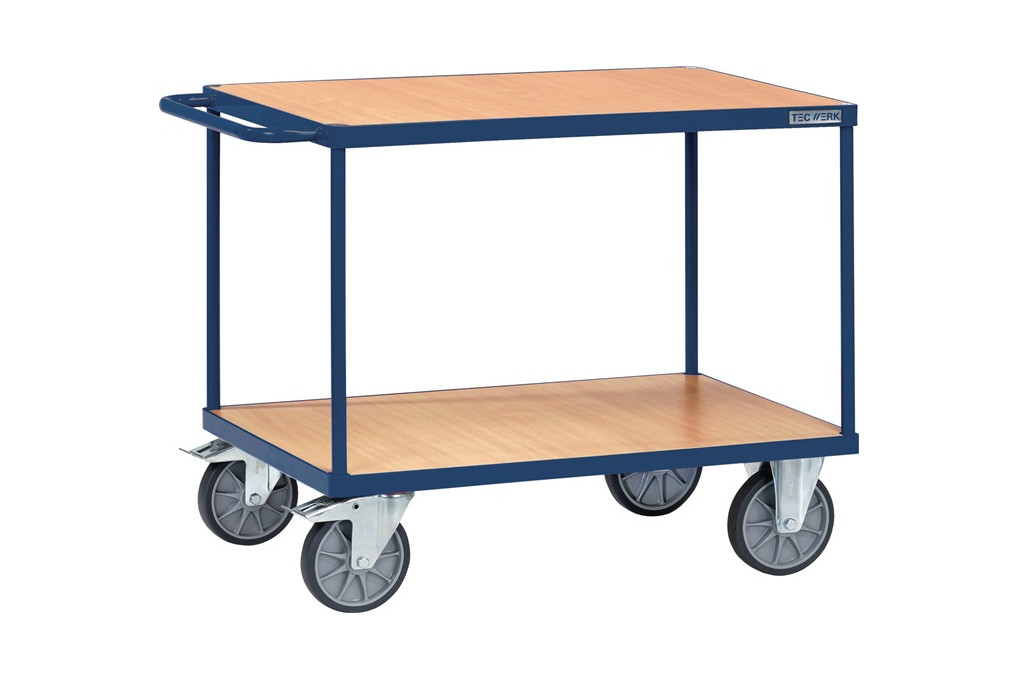 Tischwagen 2 Ladeflächen L1000xB600mm saphirblau Trgf.600kg TECWERK Tischwagen 2 Ladeflächen L1000xB600mm saphirblau Trgf.600kg TECWERK