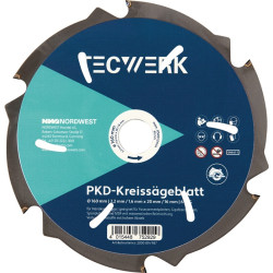 Handkreissägeblatt AD 160mm Z.6 PKD Schnitt B.2,2mm TECWERK