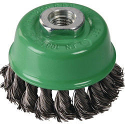 Topfbürste D.100mm Drahtstärke 0,5mm VA 8500min ¹ TECWERK