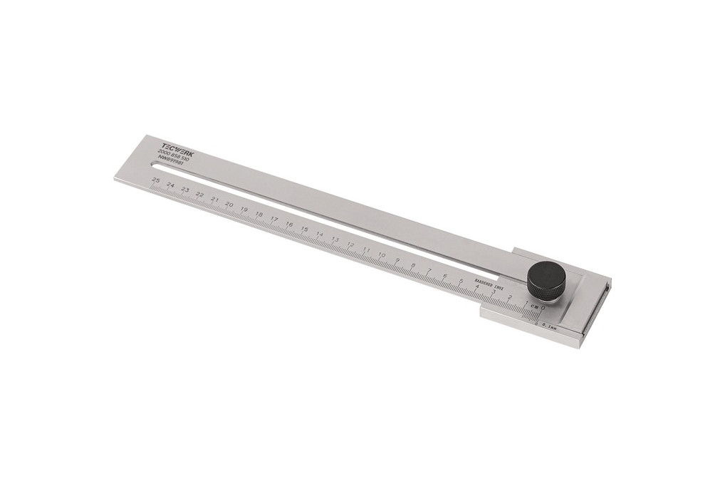 Streichmaß 250mm m.flachem Schieber INOX TECWERK