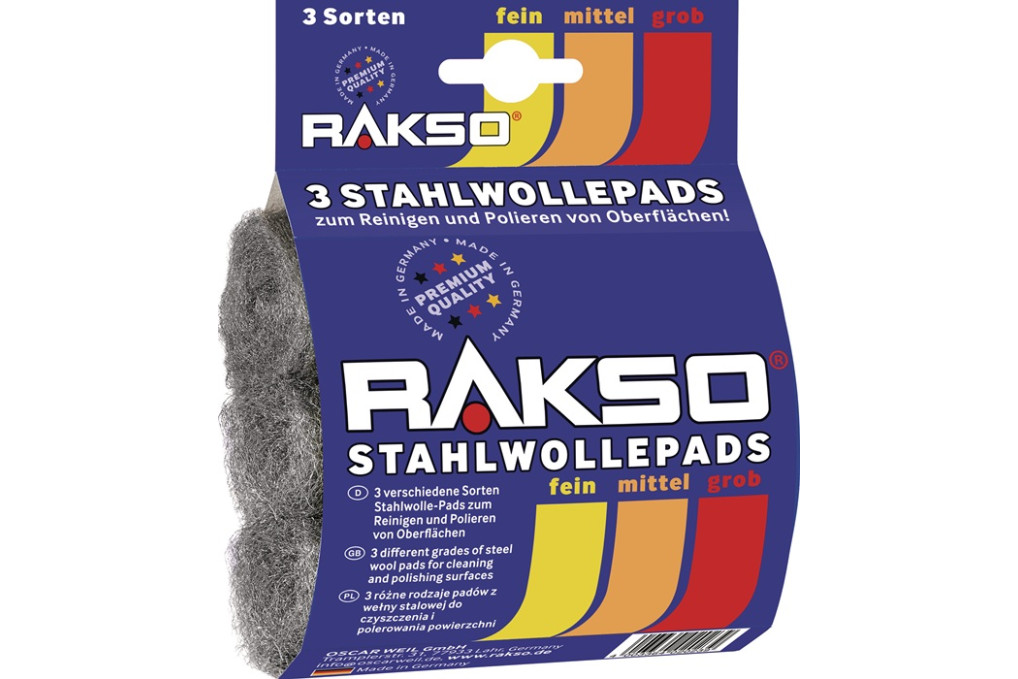 Stahlwollepad fein mittel grob 00 1 3 3x16g RAKSO