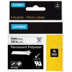 DYMO Schriftbandkassette Rhino ID1 18482 9mmx5,5m sw auf ws