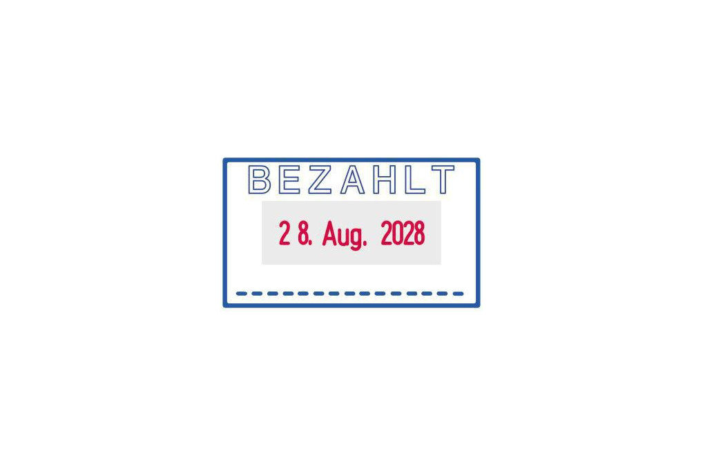 trodat Datumstempel Printy Dater 64249 BEZAHLT Druck bl rt