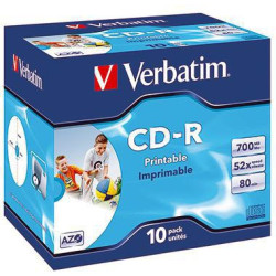 Verbatim CD R 43325 52x 700MB 80Min. Jewelcase 10 St. Pack.