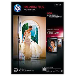 HP Fotopapier Premium Plus CR672A DIN A4 300g weiß 20 Bl. Pack.