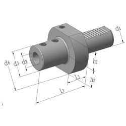 Werkzg.h.E1 DIN 69880 Spann D.25mm VDI30 z.Wendeplattenbohrer TECWERK