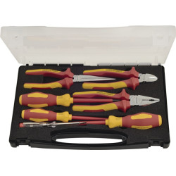 Zangen  Werkzeugsatz 7 tlg.Mehrkomp. Hülle Ku. Koffer VDE TECWERK