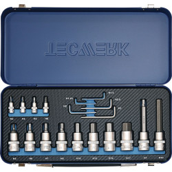 Steckschlüsselsatz 19 tlg.1 4 1 2 Zoll 1,25 17mm f.Innen 6 kant TECWERK