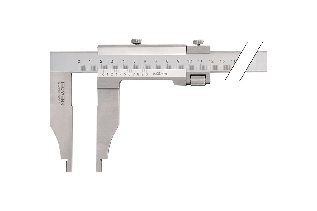 Werkstattmessschieber DIN 862 250mm Schnabel L.75mm TECWERK