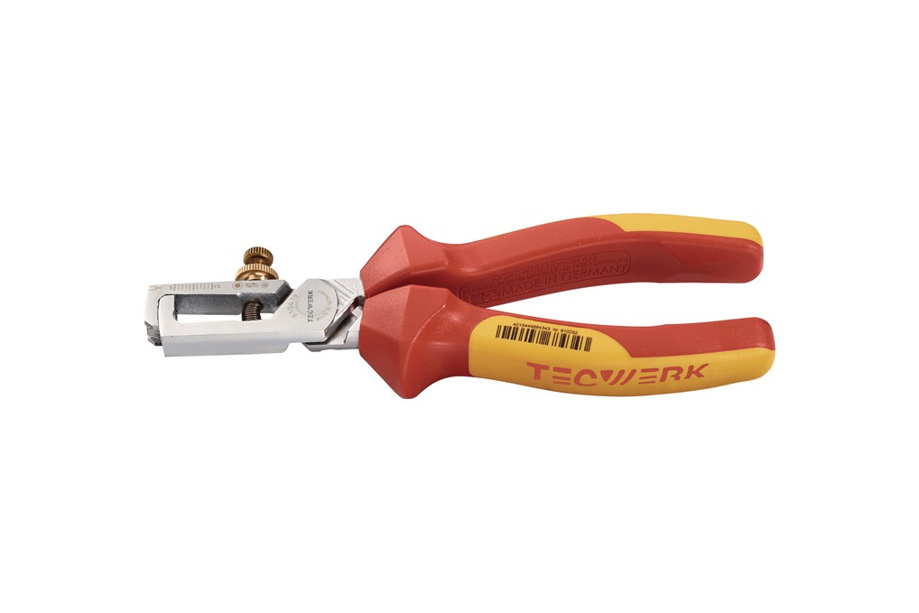 Abisolierzange L.160mm VDE verchr.Mehrkomp. Hüllen m.Öffnungsf.TECWERK Abisolierzange L.160mm VDE verchr.Mehrkomp. Hüllen m.Öffnungsf.TECWERK