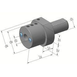 Werkzg.h.E2 DIN 69880 Spann D.12mm VDI30 z.Bohrstangen TECWERK