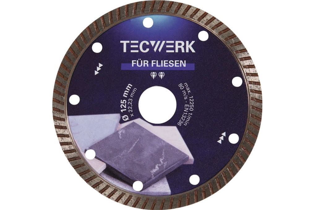 Diamanttrennscheibe FLIESEN PRO T D.125mm Bohr.22,23mm Seg.H.7mm Seg.S.1,6mm TW